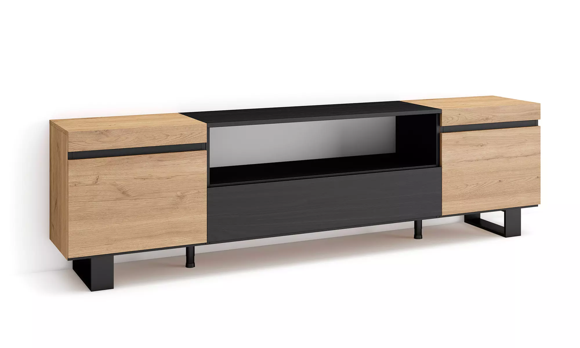 Meuble TV suspendu ou avec pieds en métal