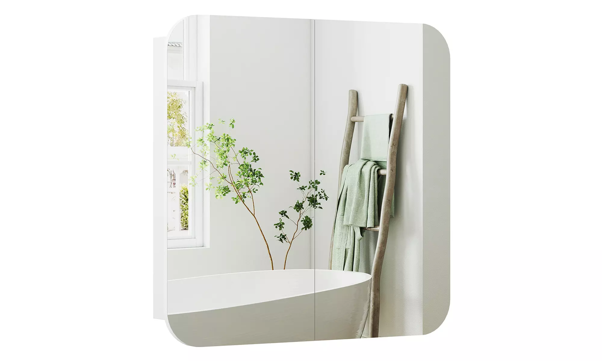 HomCom Arched Bathroom Mirror Cabinet in Two Styles