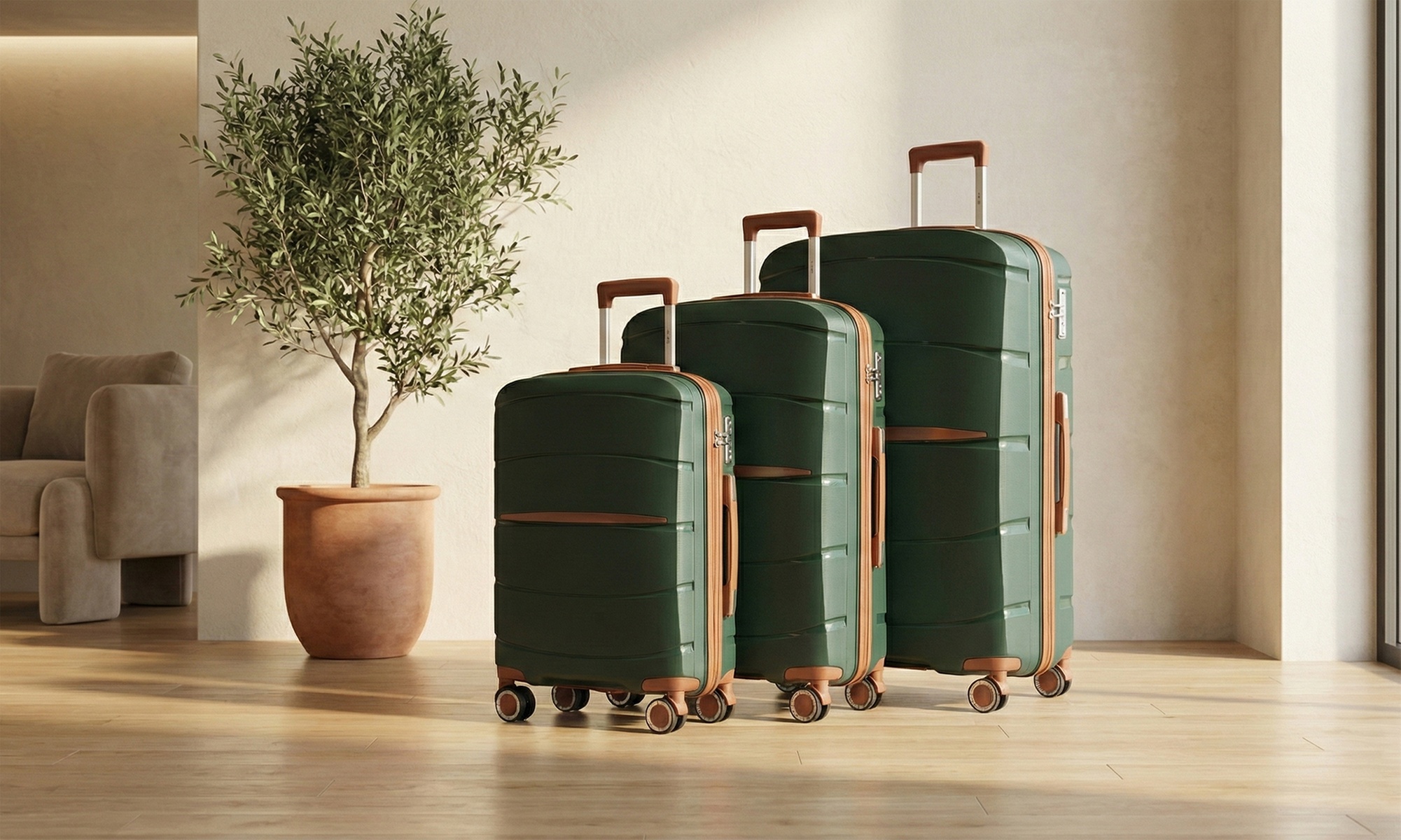 1x oder 3x Kono Reisekoffer im klassischen Stil