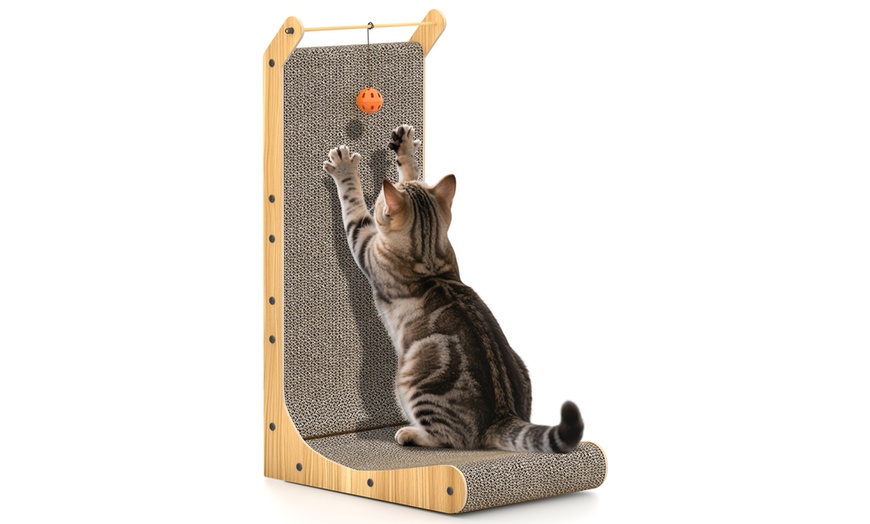 Image 3: L-förmiges Kratzbrett mit Ball für Katzen