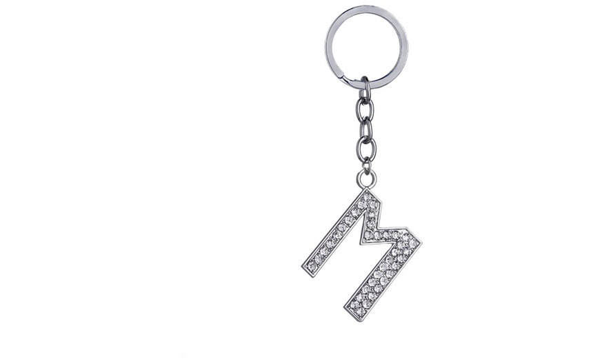 Image 13: Diamante Initial Letter Keychain