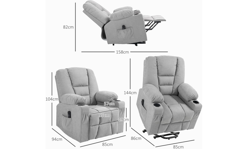 Image 20: HomCom Oversized Riser and Recliner Chairs in choice of colours