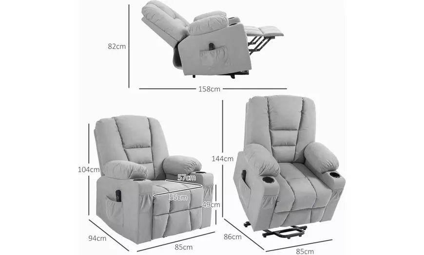 Image 20: HomCom Oversized Riser and Recliner Chairs in choice of colours