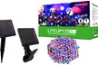 USA Patriotic Red/White/Blue Solar String Lights (1-, 2-, or 4-Pack) - Second Medium