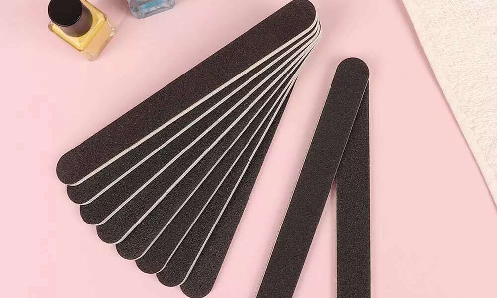 Large Nail File Black Emery Boards 10-Pack - Second Medium