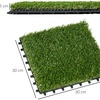 Image 6: 10-Pack Outsunny 30cm x 30cm Artificial Grass Turf in Dark Green