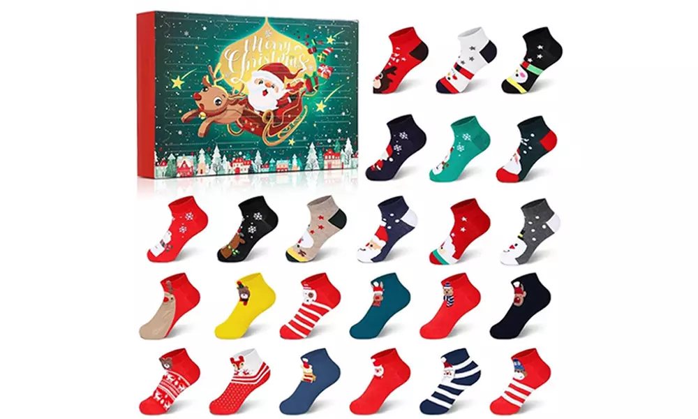 24-Day Christmas-Themed Sock Advent Calendar