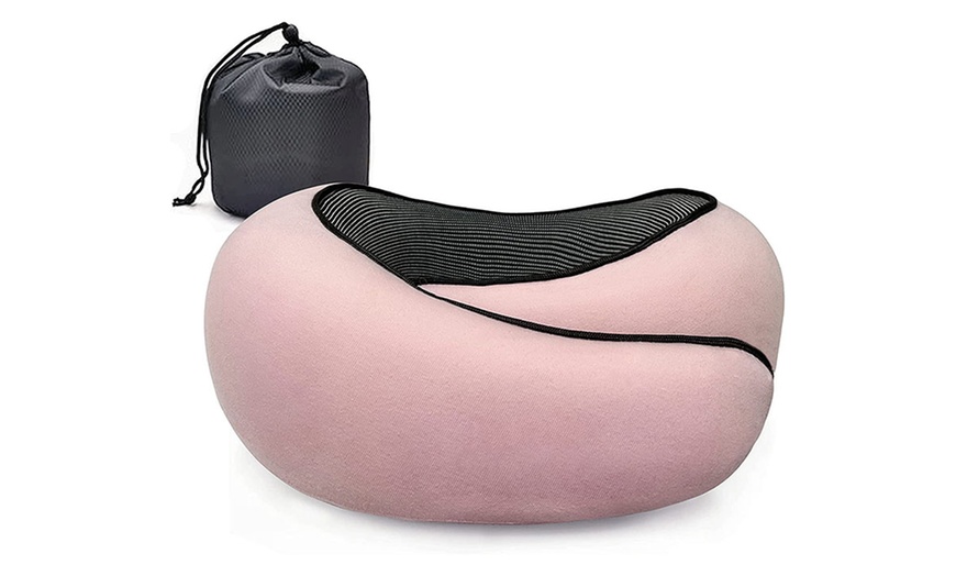 Image 10: Memory Foam Neck-Support Travel Pillow