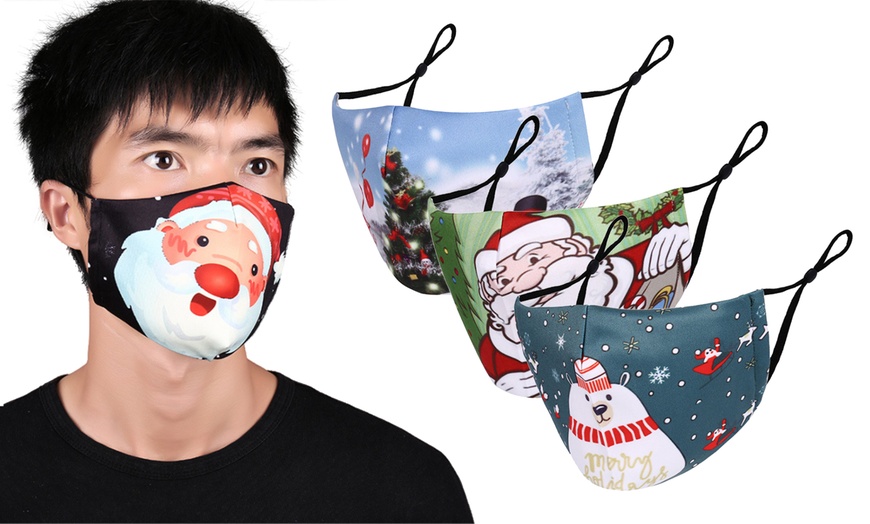 Image 1: Christmas-Themed Face Mask