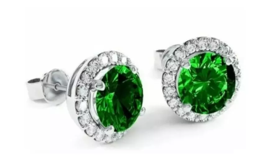 Sterling Silver May Birthstone Stud Earring Collection Made With Swarovski