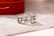 CZ Multi-Stone Three Row Band in White, Yellow Gold  Accents - Second Medium