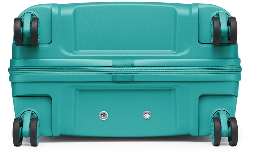 Image 18: KONO Three-Piece PP Hard Shell Suitcases With TSA Lock