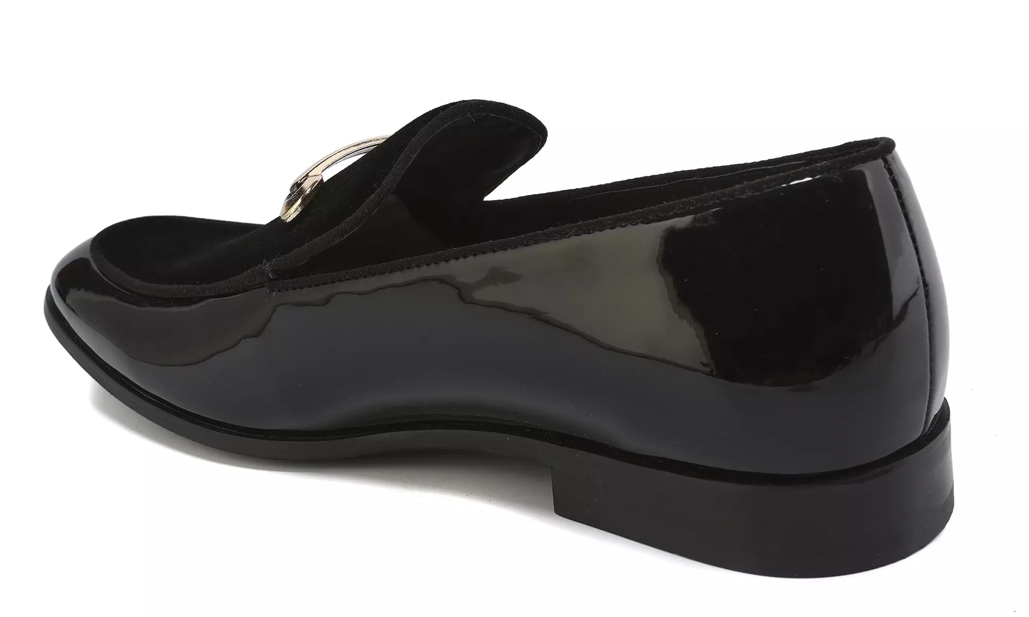 Gino Vitale Velvet & Patent Leather Slip On Dress Loafer