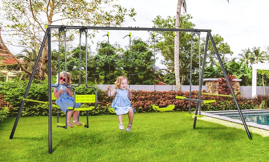 Image 2: Outsunny Garden Swing Set