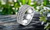 3 Row Stainless Steel Eternity Ring Made With Crystals From Swarovski