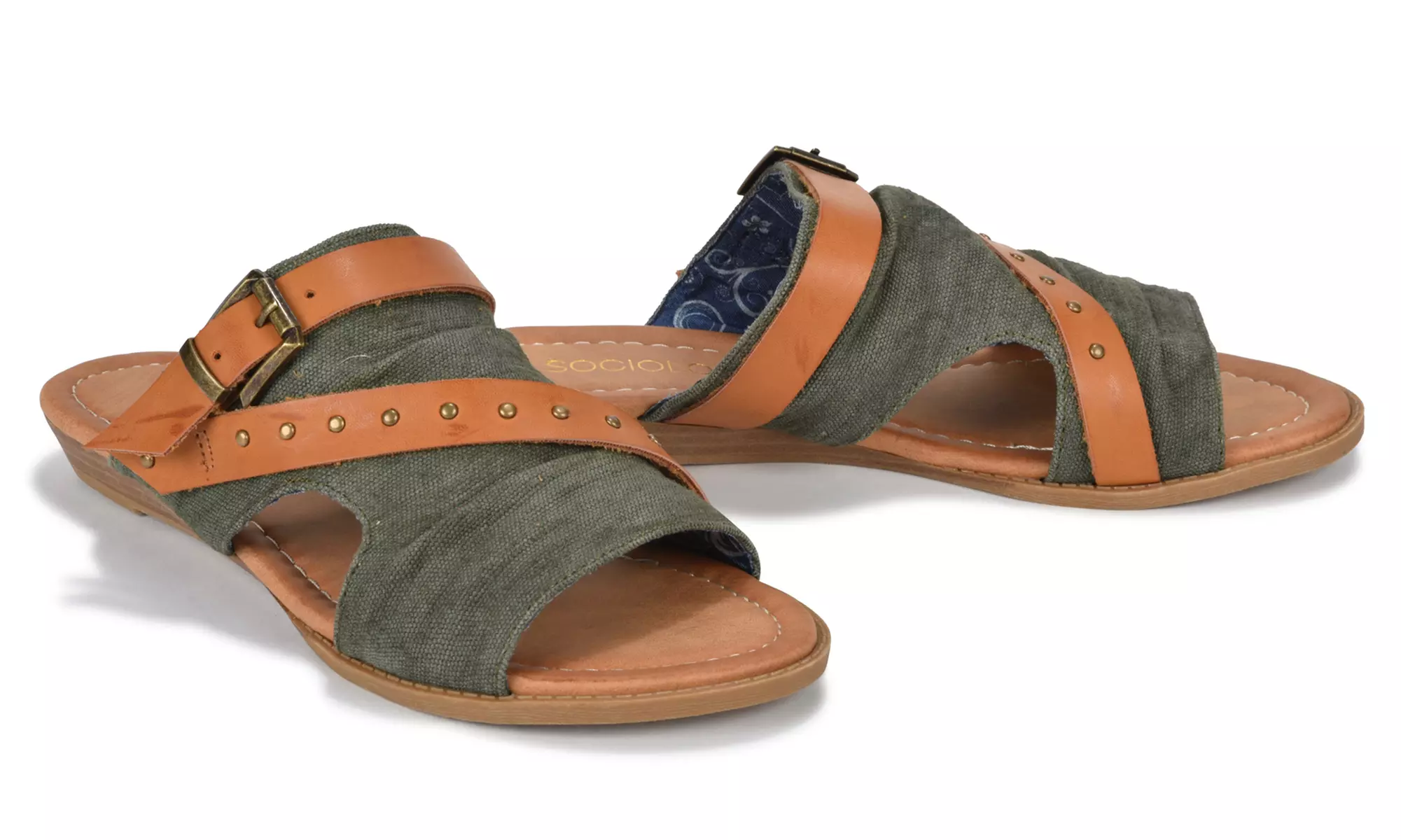 Sociology Lauren Canvas Slide Women's Sandals | Groupon Exclusive (Size 7) - Second Medium