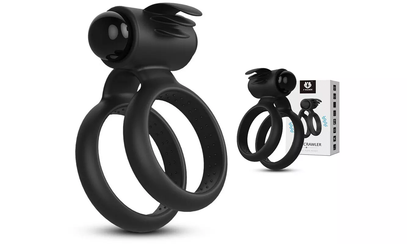 Vibrating Penis C-Ring Clit Stimulator Licking Massage Sex Toys