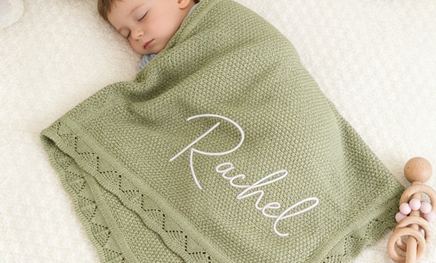 Image 4: Wrap Your Baby in Love - Custom Embroidered Baby Nap Blankets (Up to 85% Off)