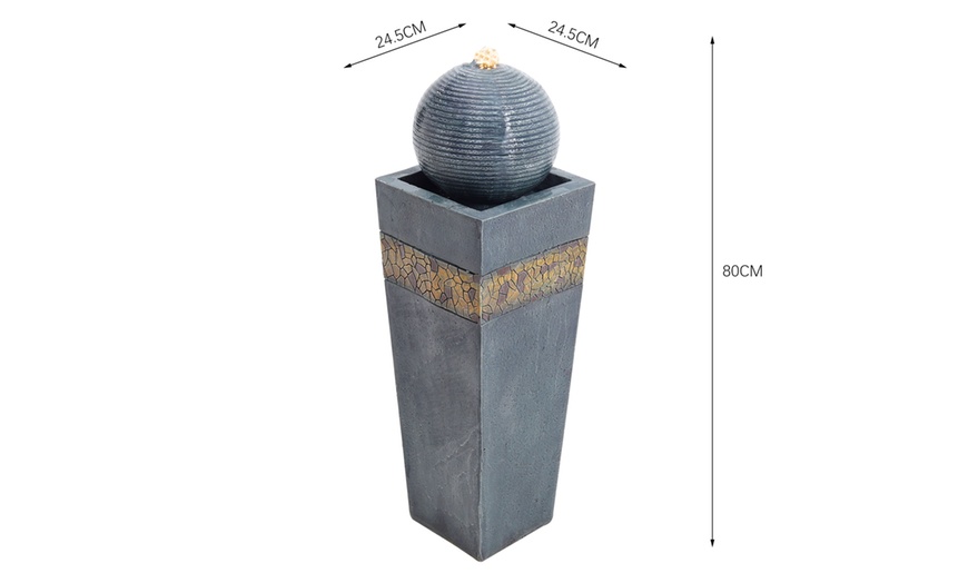 Image 10: Modern Design Glowing Sphere Fountain with Elevated Base in Two Styles