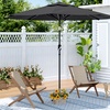 Image 28: Large 3m Black Rotating Outdoor Parasol with Multiple Base Styles