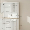 Image 5: HomCom Freestanding Kitchen Storage Cabinets