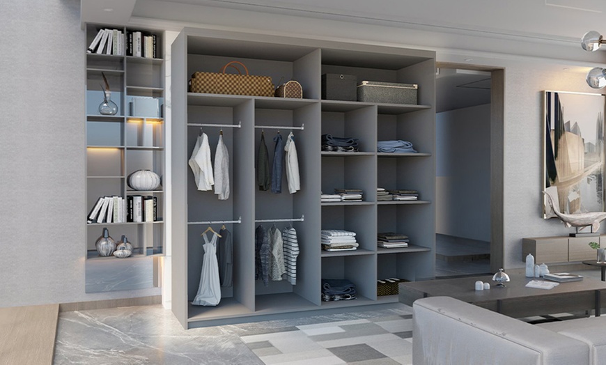 Image 8: Moscow Sliding Wardrobe with Central Mirror 