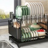 Image 1: Two-Tier Washing Up Draining Rack