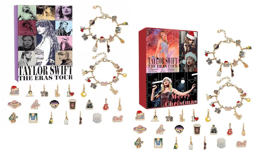Image 1: Christmas Bracelet Kit; Handmade with Unique Charms for Swift Fans