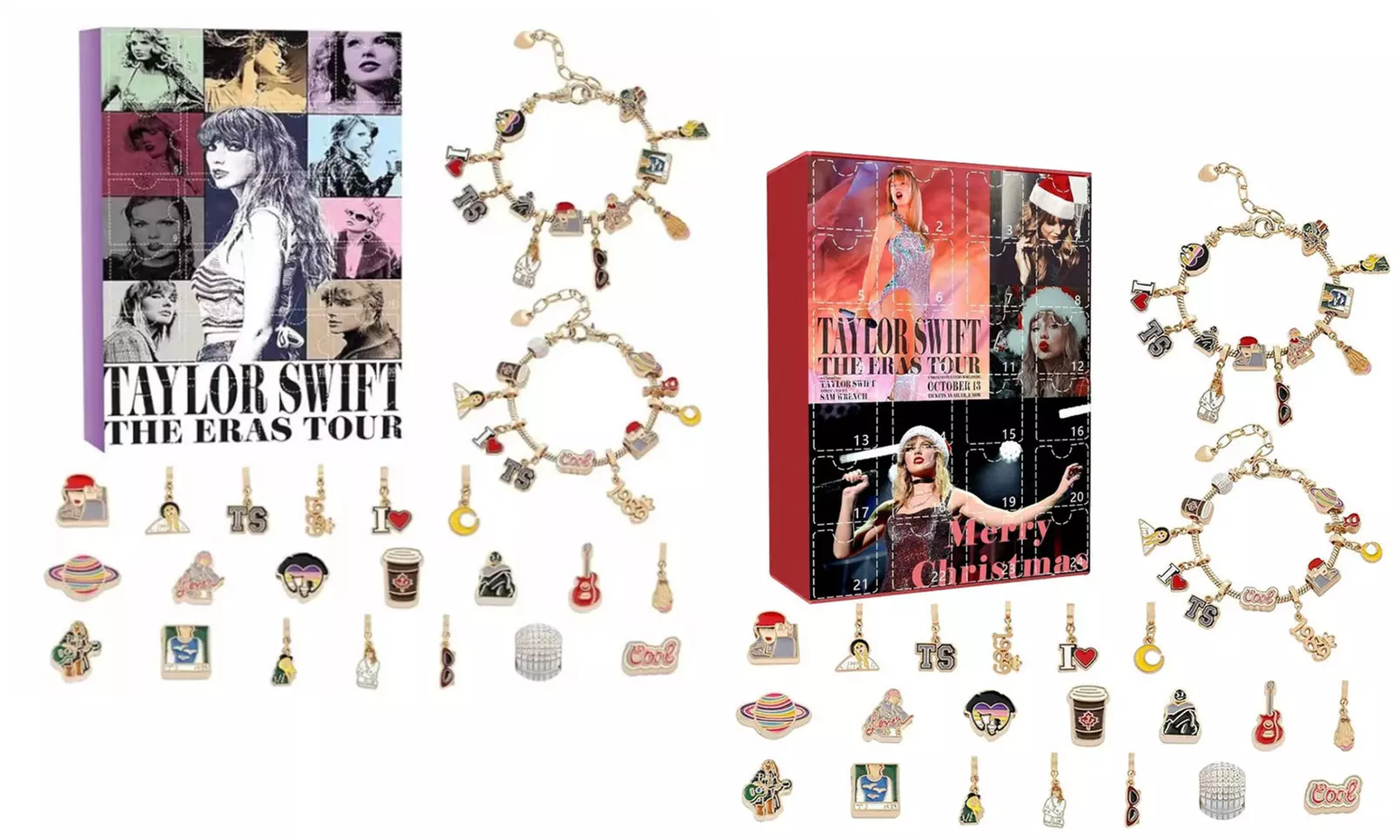 Christmas Bracelet Kit; Handmade with Unique Charms for Swift Fans - Primary Image