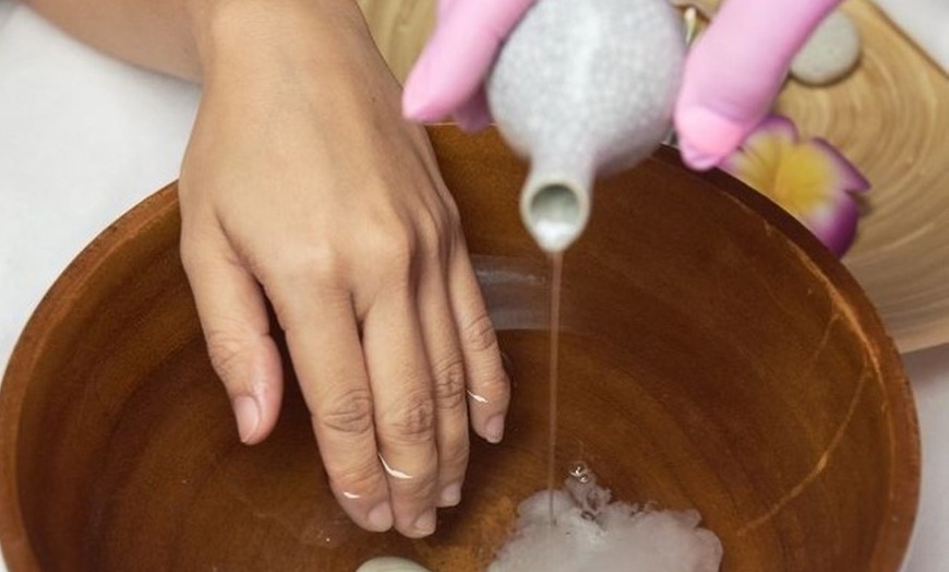 Image 2: Mother’s Day Deluxe Mani‑Pedi Options