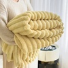 Image 15: Thick Plush Striped Winter Throw Blanket 