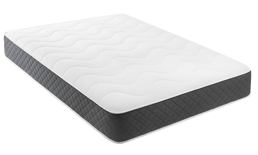 Image 2: Panelled Divan Bed with Memory Foam Sprung Mattress