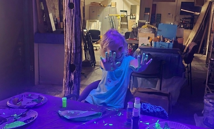 Image 3: Glow Together- Glow In The Dark SIP N Paint Class