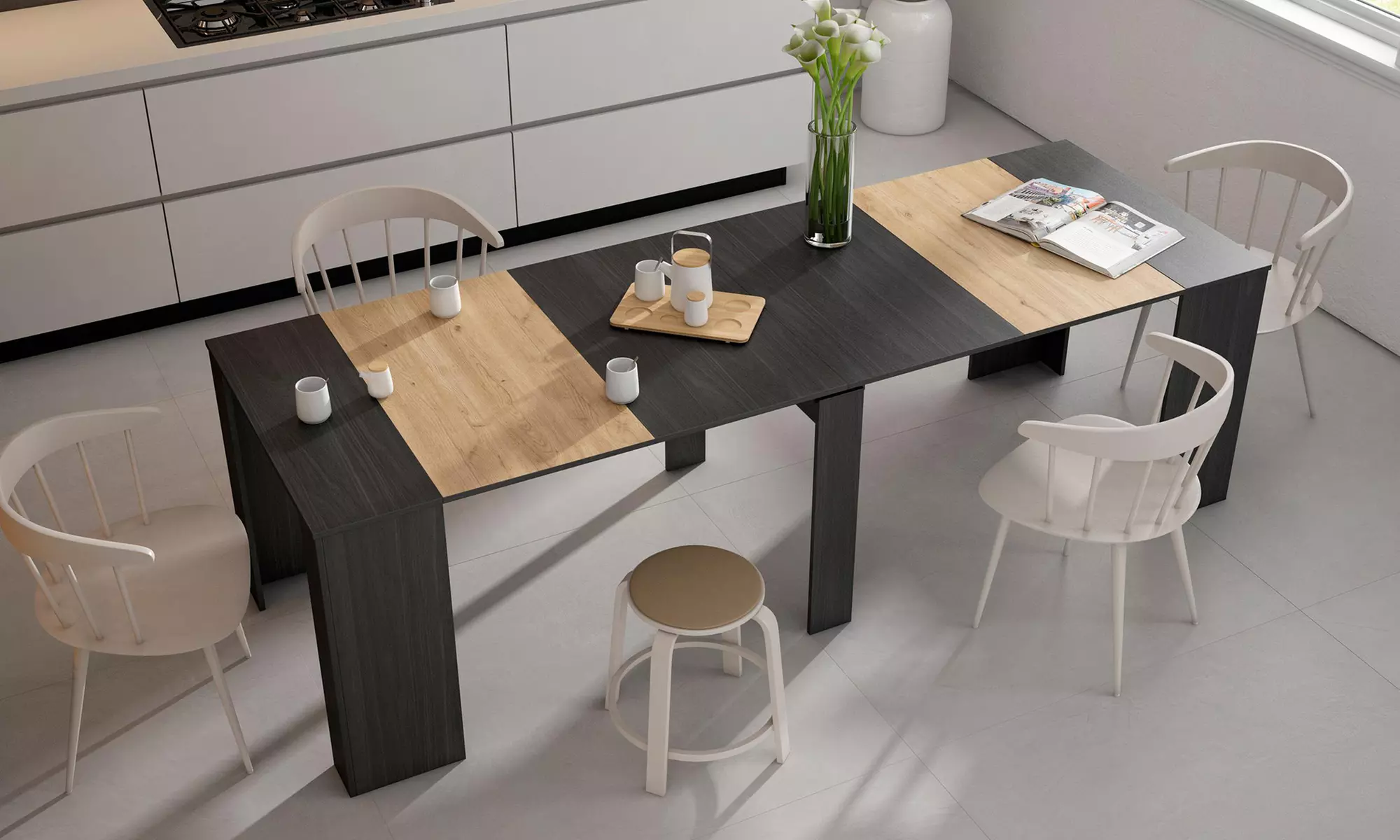 Extendable Console Table for 10 or 12 Diners