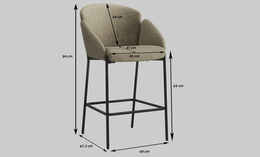 Image 13: Set di 2 sgabelli da bar in tessuto