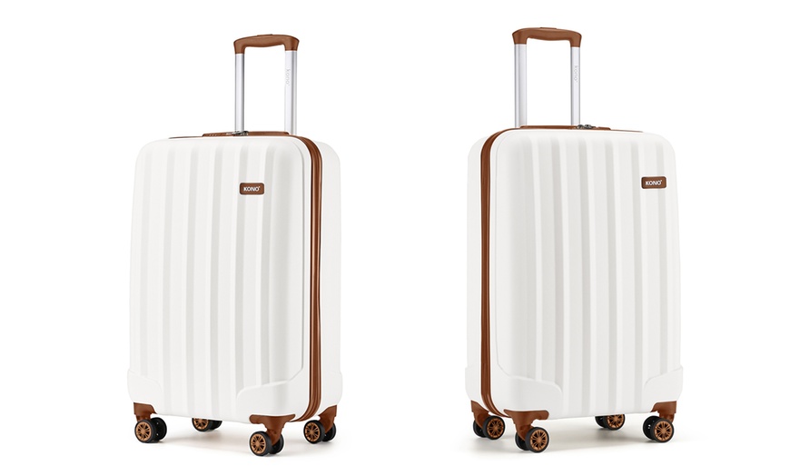 Image 4: Gift For Christmas-Kono 1 or 3-Piece Cream Suitcase And Duffel Bag
