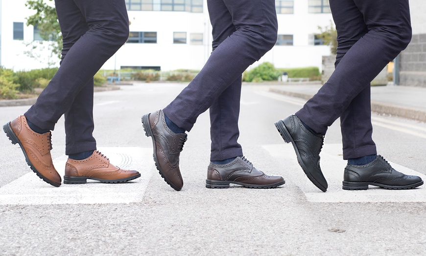 Image 1: Men's Leather Derby Brogues