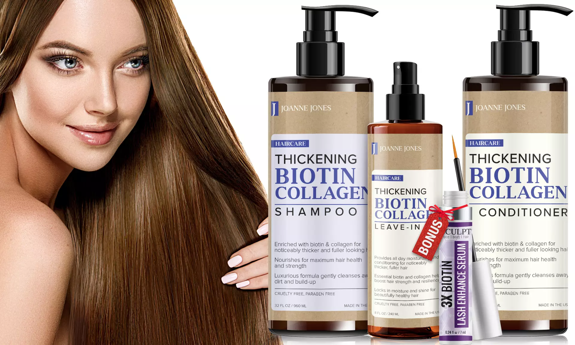 Joanne Jones Thickening Pro-Growth Hair Care Set (3- or 4-Piece) - Primary Image