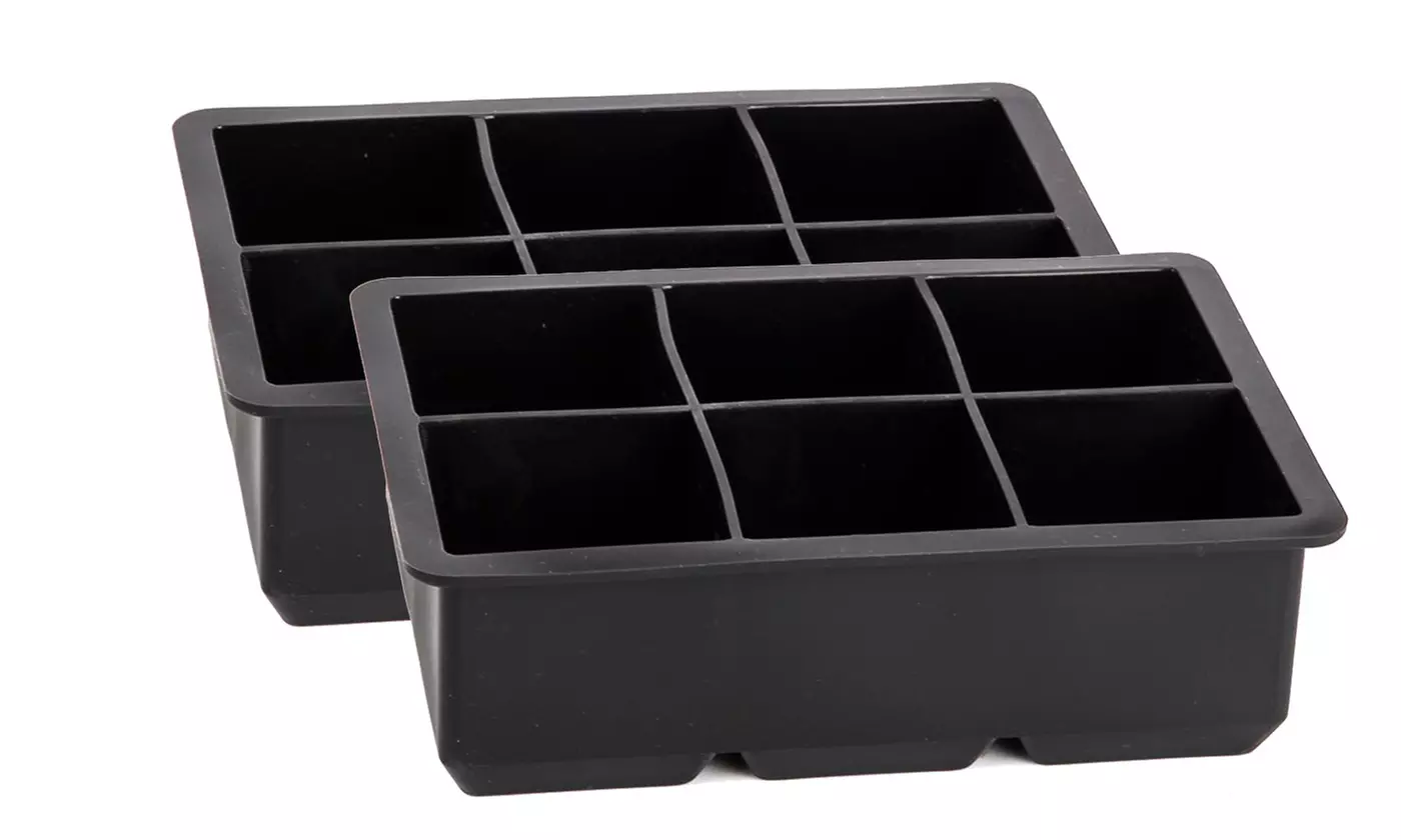 Silicone Ice Cube Tray Large Round Square Molds for Whiskey Cocktails Bourbon