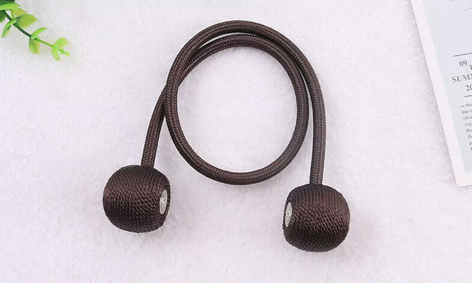 2Pcs Curtain Tie Backs Magnetic Ball Buckle Holder Tieback Clips Window Home