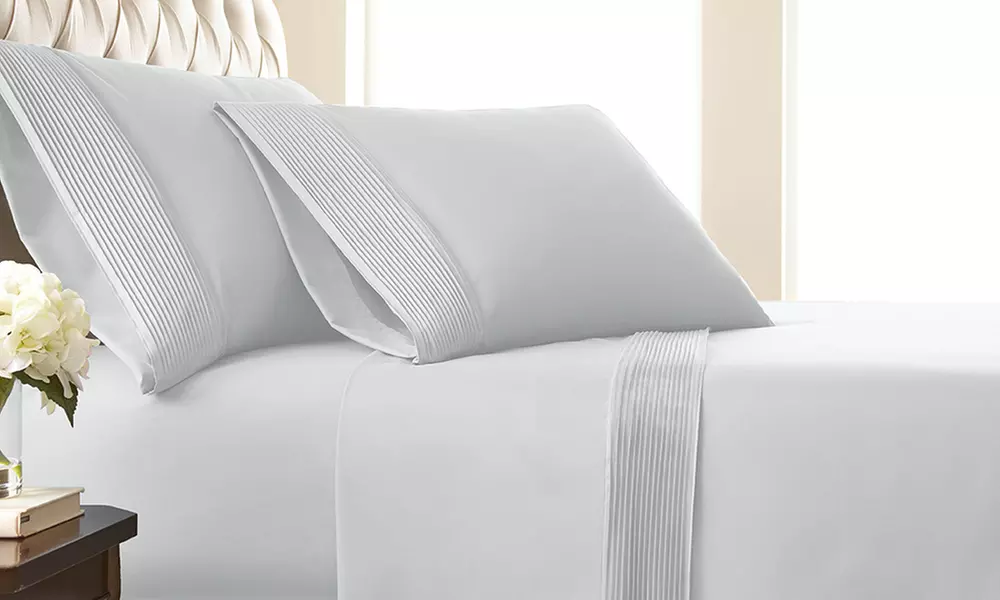 Premium Collection Double Brushed Extra Deep Pocket Pleated Sheet Set