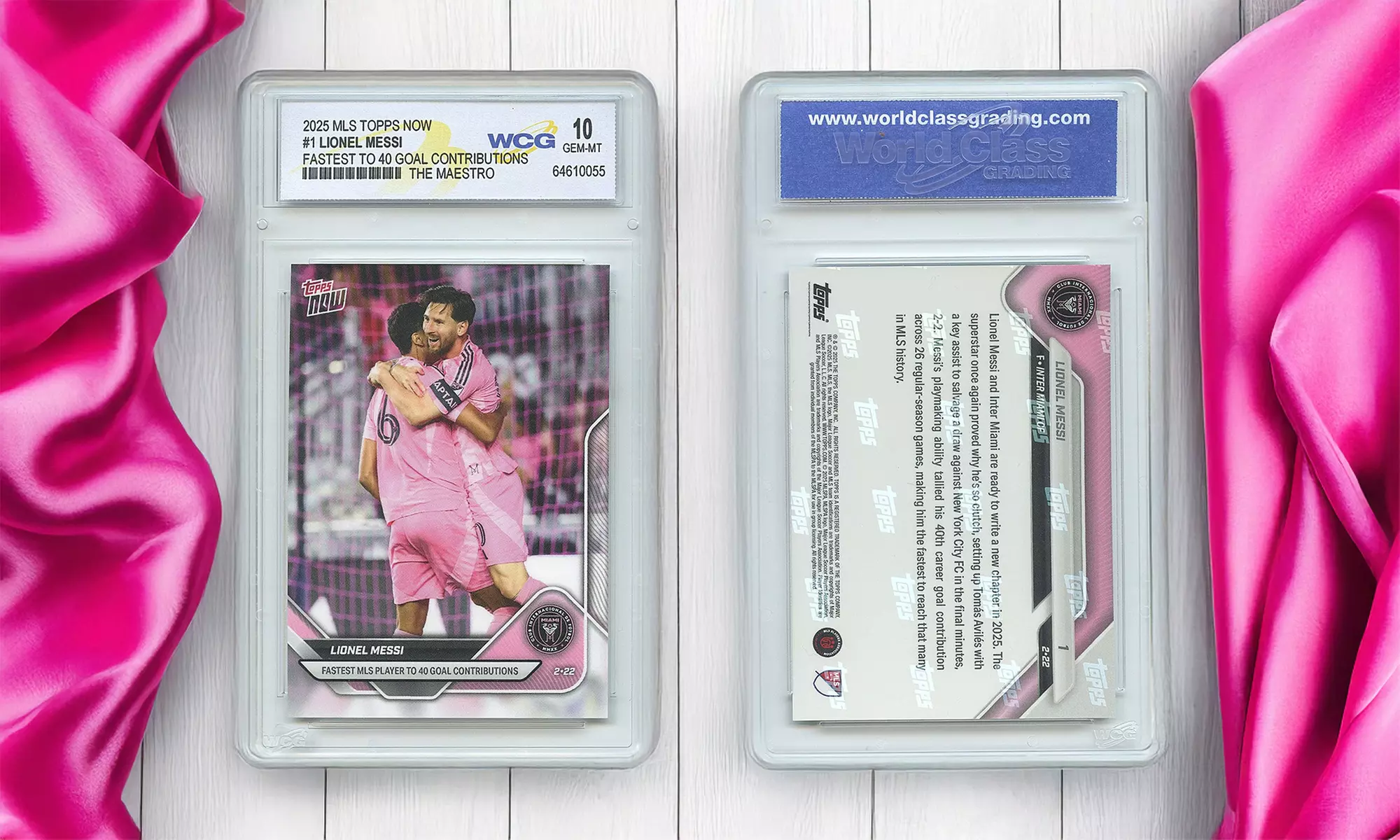 2025 MLS Topps Now LIONEL MESSI Fastest 40 Goal in History Card #1 Gem Mint 10