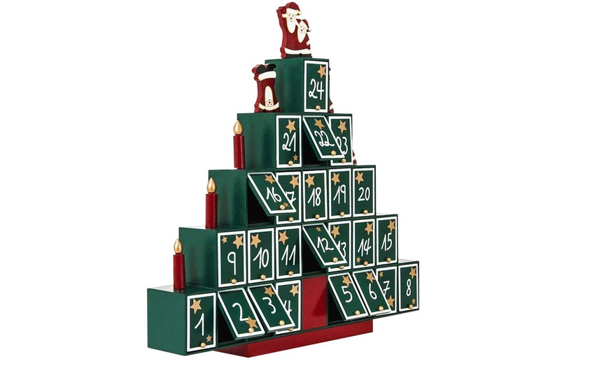 Image 6: Calendario dell'Avvento natalizio in legno Bakaji