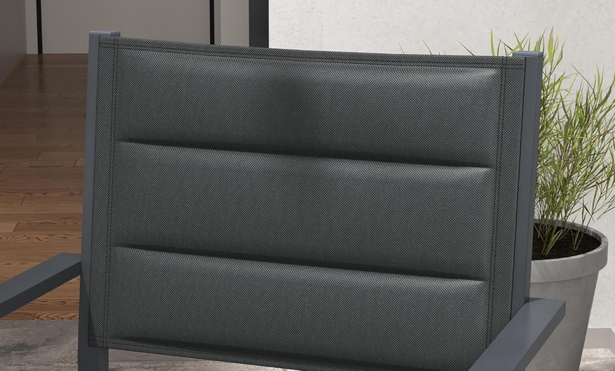 Image 8: Two Garden Dining Chairs in Black, Grey or Beige