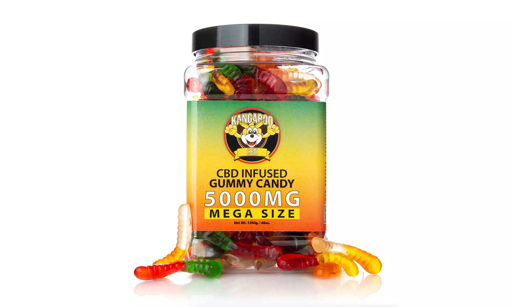 Extra Strength MEGA Size 5000MG Potent CBD Gummies from Kangaroo - 48oz