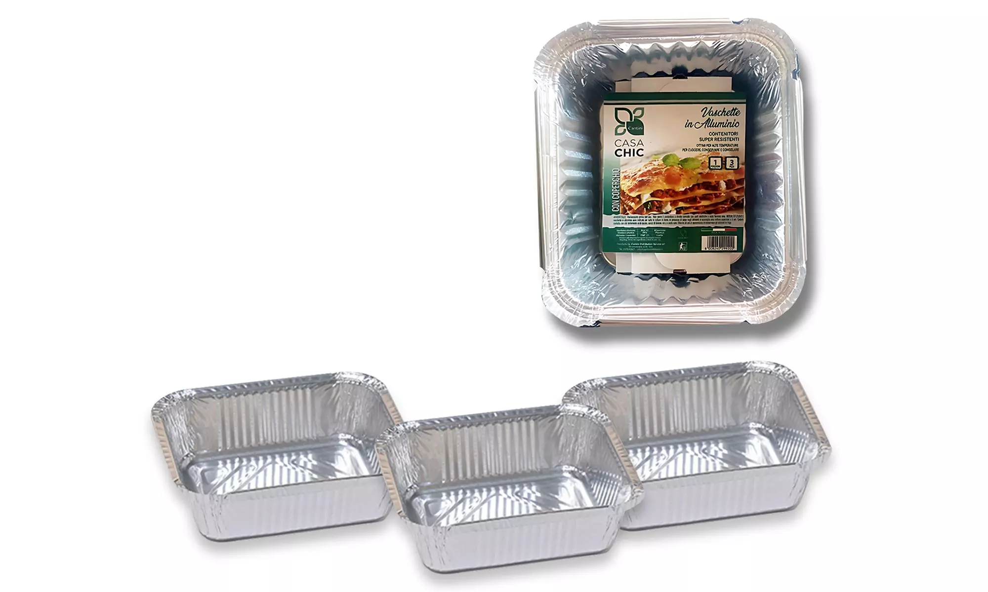 Fino a 192 contenitori in alluminio per alimenti