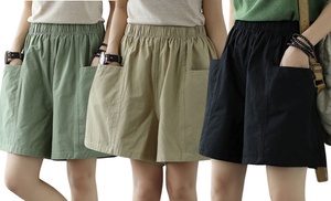 Women's Loose Fitting Solid Colour Shorts