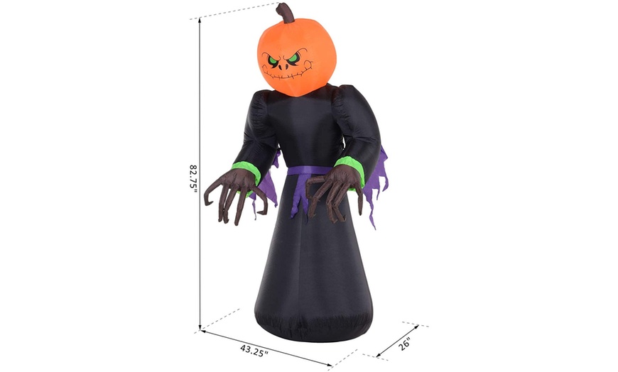 Image 3: HomCom Halloween Inflatable Decorations, Ghosts and Skeletons