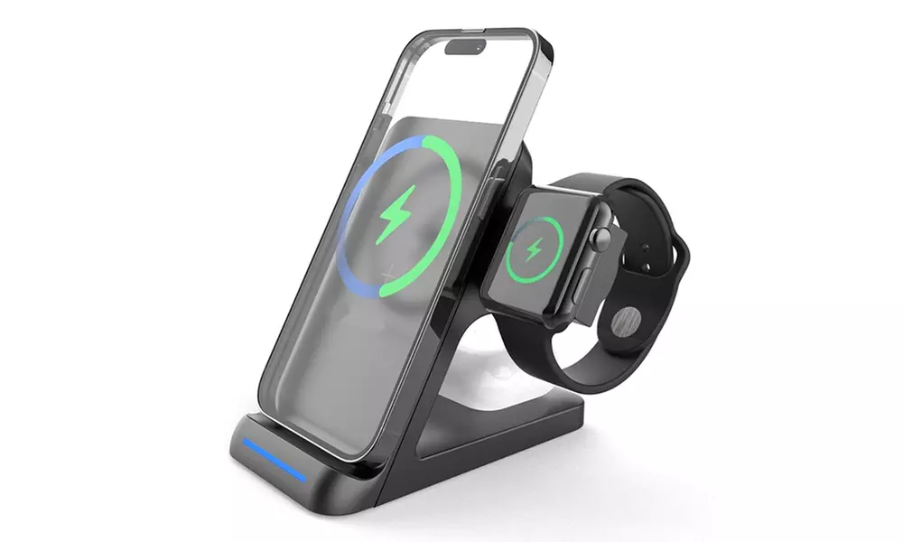 3 in 1 Charging Station Compatible with QI Devices