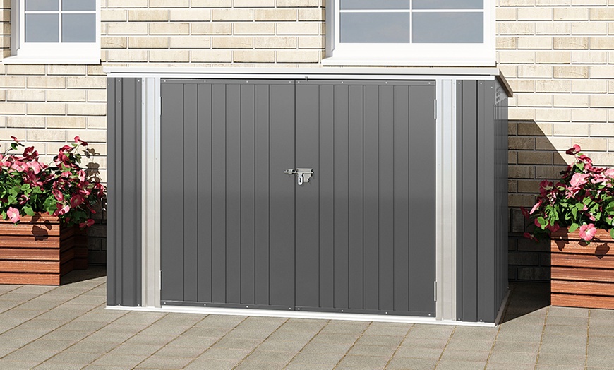 Image 1: Heavy Duty Steel Bicycle Storage Shed